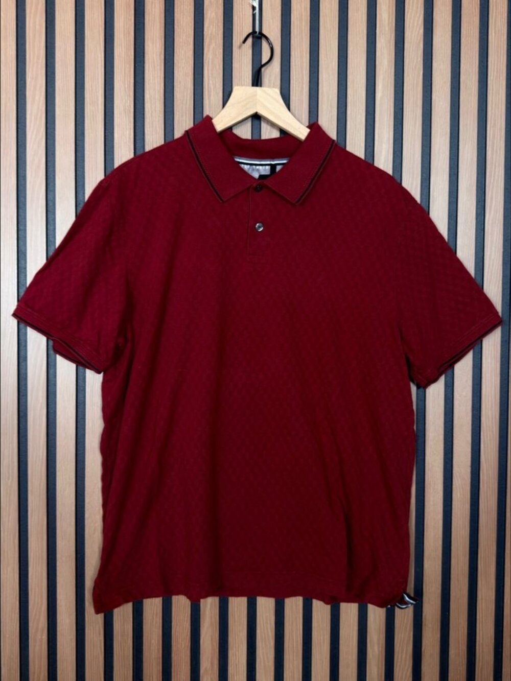 Vintage Ted Baker London Polo Shirt Large Mens Red Short Sleeve Collared